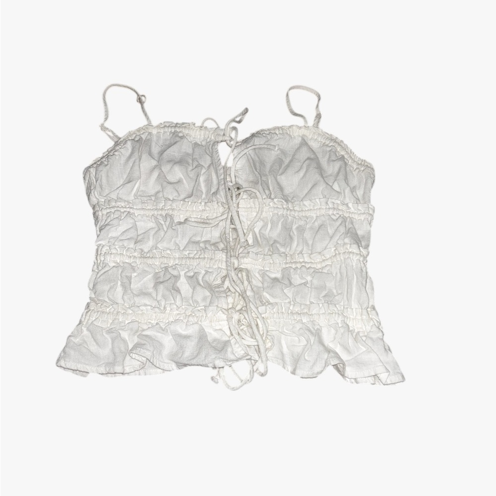 H&M Cream Drawstring Top - Picture 3 of 7